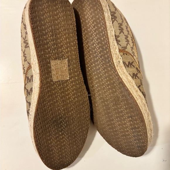 Michael Kors Logo Espadrille Slip On Shoe Tan Brown Women's Size 8M - Picture 2 of 6